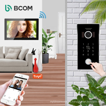 Bcom smart life multiusuario visión nocturna inalámbrica tuya monitores de timbre inteligente 2021 poe kit de timbre de puerta wifi con cable